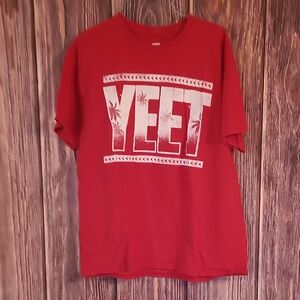Red Kids T-Shirt with 'YEET' Print